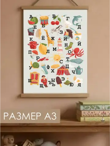 Постер алфавит с картинками