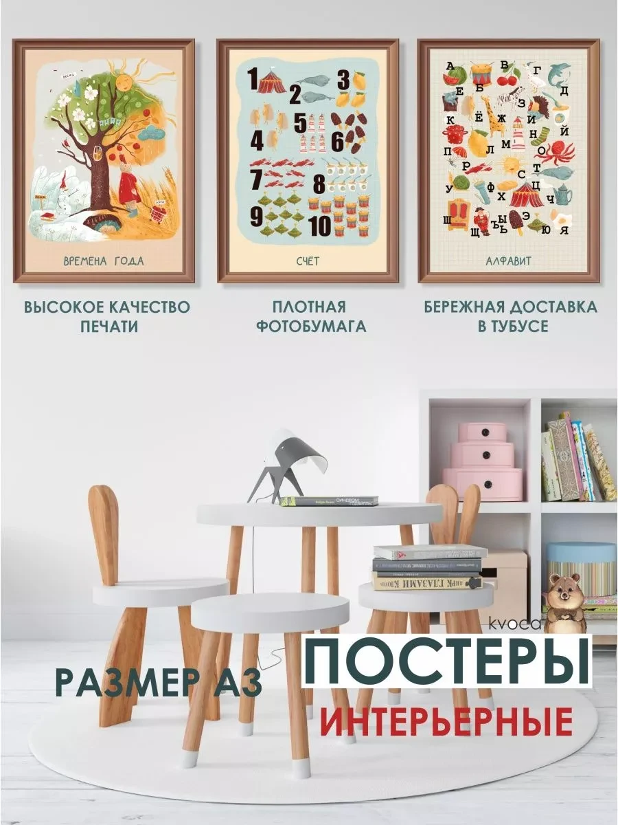 Постеры счёт алфавит времена года — фото 1
