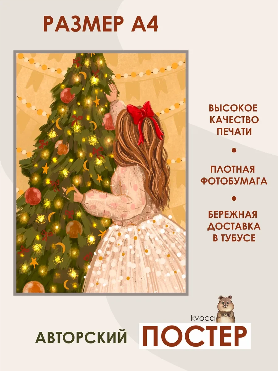 Новогодний постер пушистая ёлочка — фото 2