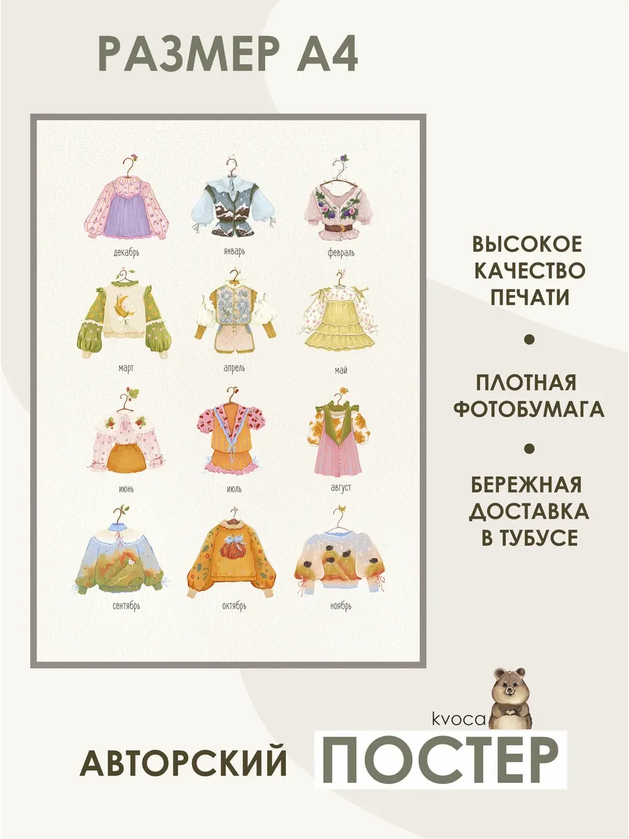 Постер календарь одежки для феи — фото 2